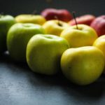 apples on a dark background