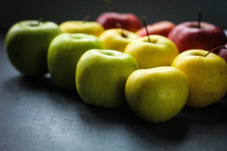 apples on a dark background